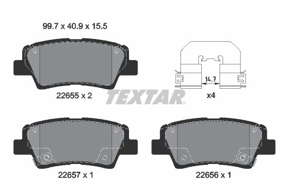 TEXTAR Bremsbelagsatz, Scheibenbremse (2265501)
