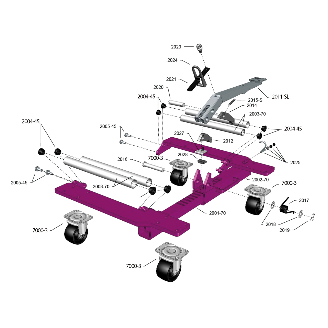 Autolift Gojak G7016 Fahrzeugroller (1 Paar) 4260630124026 HENI 62 712