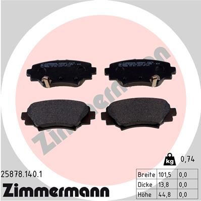 ZIMMERMANN Bremsbelagsatz, Scheibenbremse (25878.140.1)