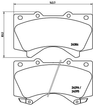 BREMBO Bremsbelagsatz, Scheibenbremse (P 83 107)