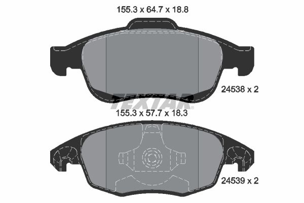 TEXTAR Bremsbelagsatz, Scheibenbremse (2453801)