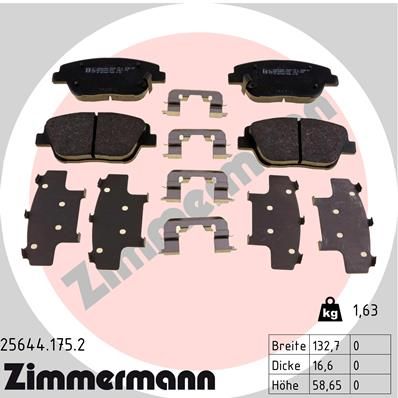 ZIMMERMANN Bremsbelagsatz, Scheibenbremse (25644.175.2)