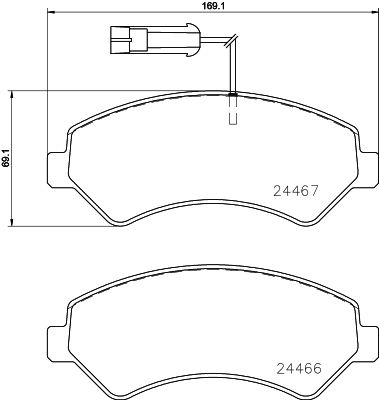 BREMBO Bremsbelagsatz, Scheibenbremse (P 23 161)