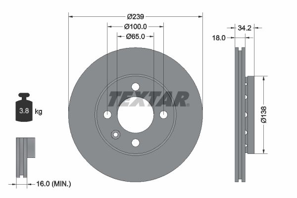 TEXTAR Bremsscheibe (92072003)