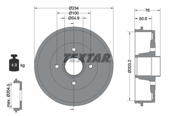TEXTAR Bremstrommel (94027100)