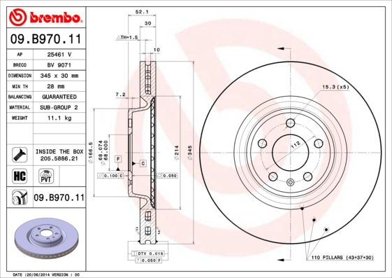 BREMBO Bremsscheibe (09.B970.11)