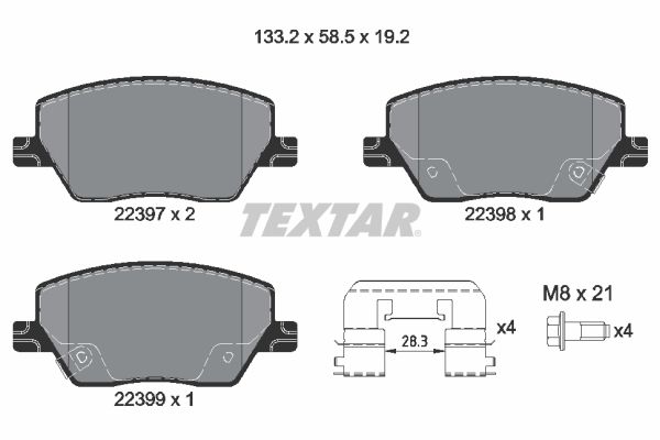 TEXTAR Bremsbelagsatz, Scheibenbremse (2239701)