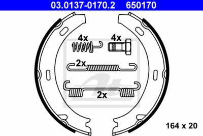 ATE Bremsbackensatz, Feststellbremse (03.0137-0170.2) Thumbnail