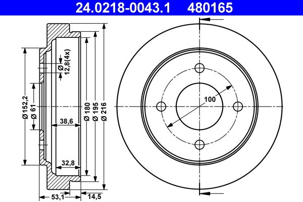 ATE Bremstrommel (24.0218-0043.1)