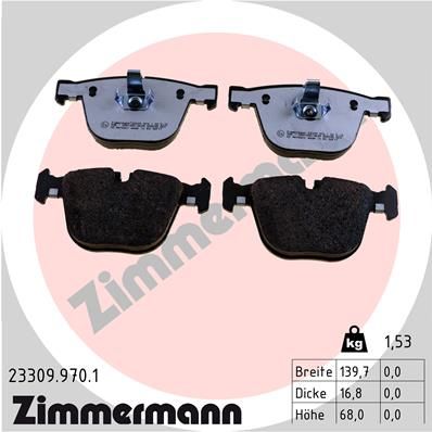 ZIMMERMANN Bremsbelagsatz, Scheibenbremse (23309.970.1)