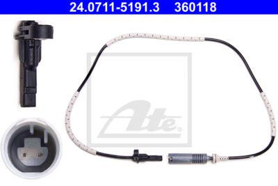 ATE Sensor, Raddrehzahl (24.0711-5191.3) Thumbnail