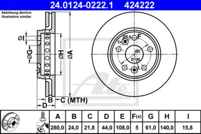 ATE Bremsscheibe (24.0124-0222.1)