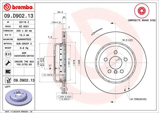 BREMBO Bremsscheibe (09.D902.13)