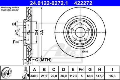 ATE Bremsscheibe (24.0122-0272.1)