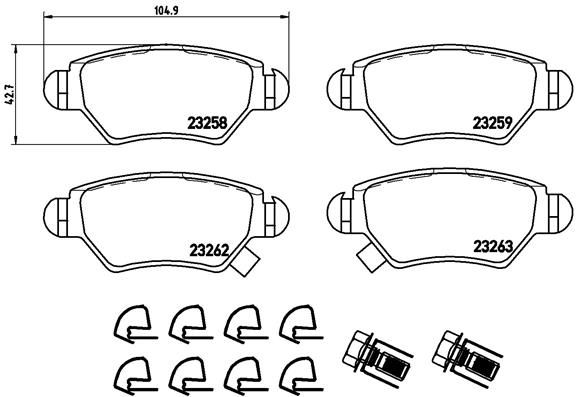 BREMBO Bremsbelagsatz, Scheibenbremse (P 59 031)