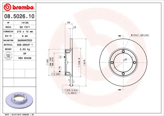 BREMBO Bremsscheibe (08.5026.10)