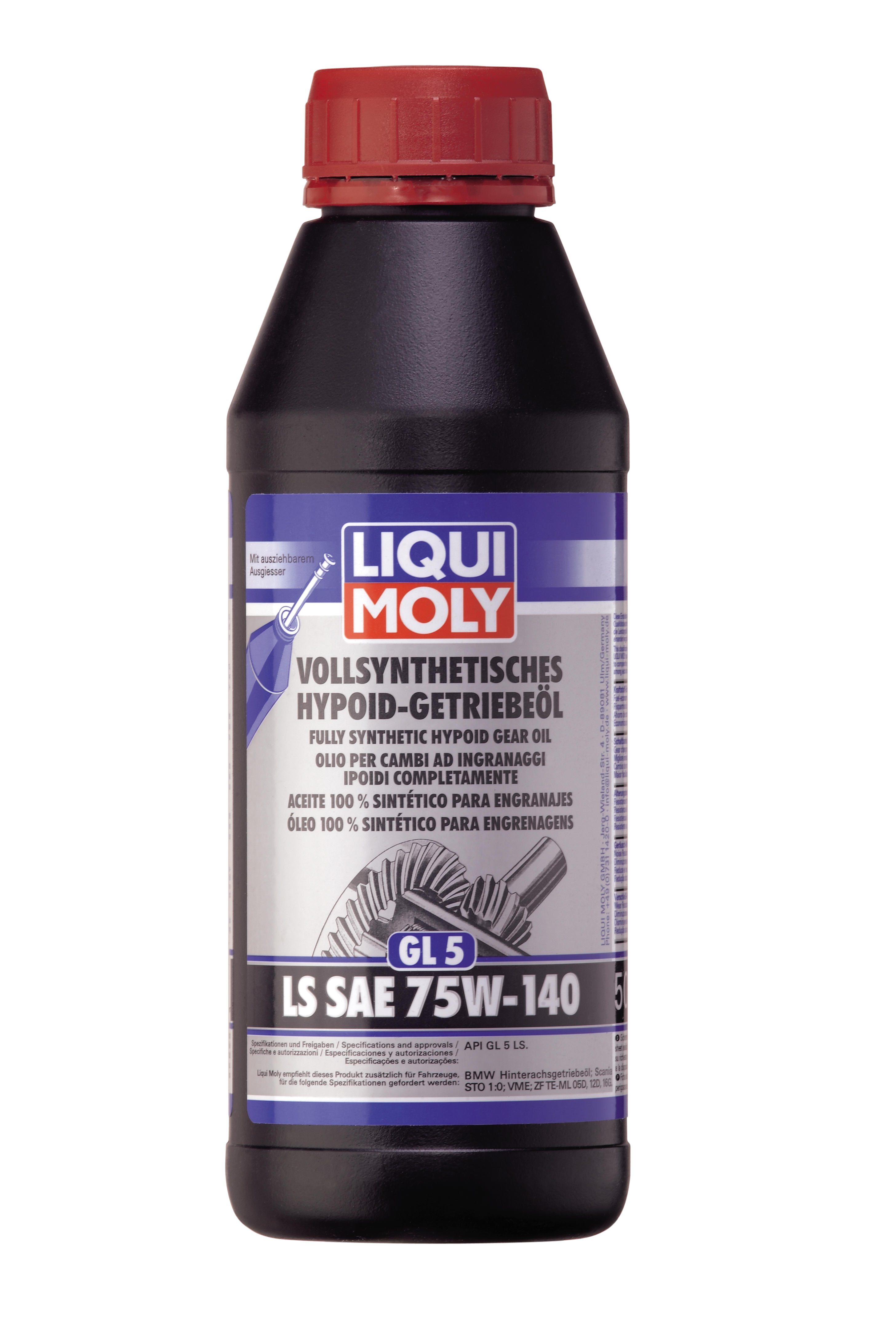 LIQUI MOLY Vollsynthetisches Hypoid-Getriebeöl (GL5) LS SAE 75W-140, 500 ml (4420)