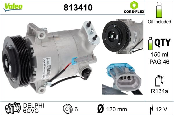 VALEO Kompressor, Klimaanlage (813410)