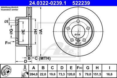 ATE Bremsscheibe (24.0322-0239.1)