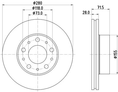 HELLA Bremsscheibe (8DD 355 125-421)