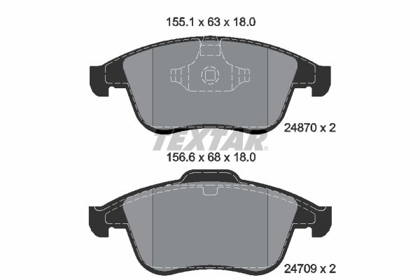 TEXTAR Bremsbelagsatz, Scheibenbremse (2487001)