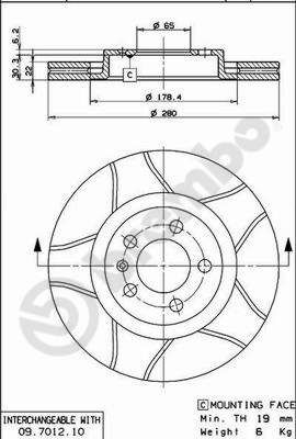 BREMBO Bremsscheibe (09.7012.75)