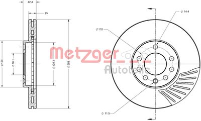 METZGER Bremsscheibe (6110164)