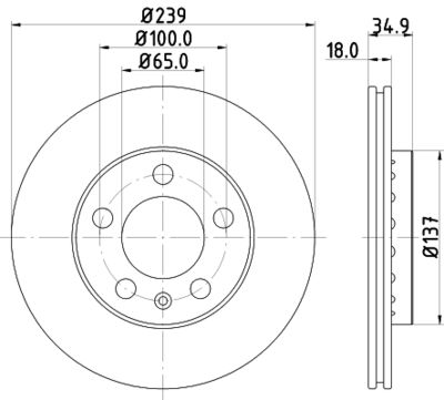 HELLA Bremsscheibe (8DD 355 107-651)