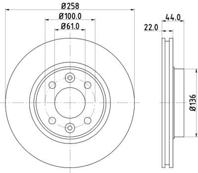 HELLA Bremsscheibe (8DD 355 129-621) HELLA Bremsscheibe (8DD 355 129-621)