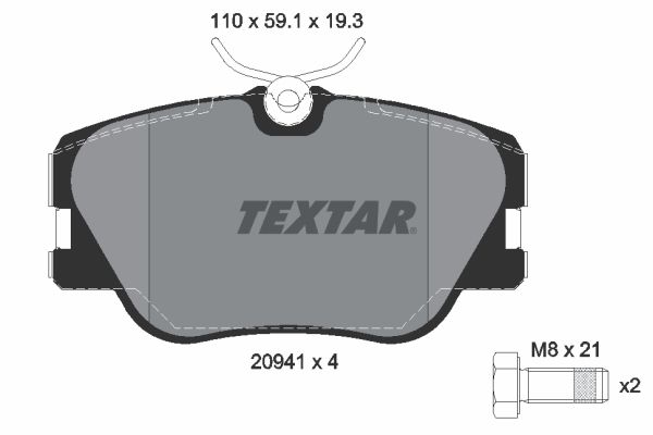 TEXTAR Bremsbelagsatz, Scheibenbremse (2094102)