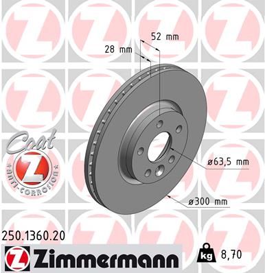 ZIMMERMANN Bremsscheibe (250.1360.20)