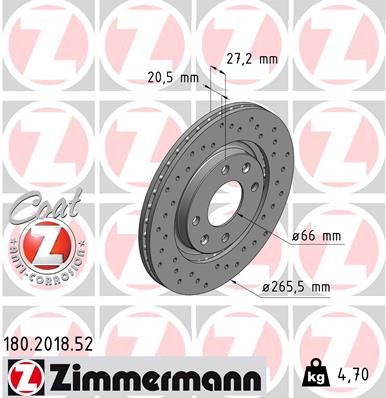 ZIMMERMANN Bremsscheibe (180.2018.52)