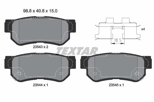 TEXTAR Bremsbelagsatz, Scheibenbremse (2354301)