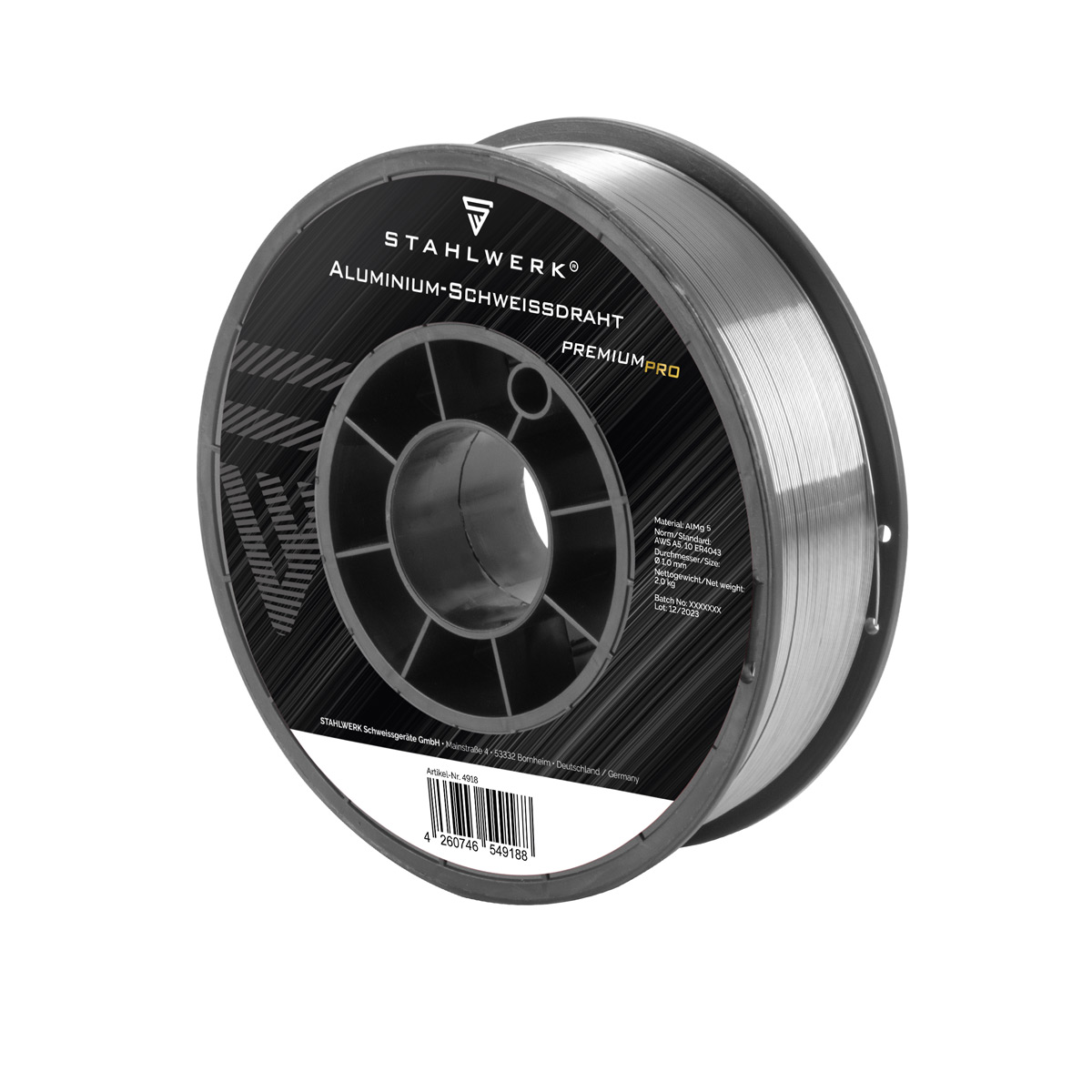 STAHLWERK Schweißdraht MIG MAG Aluminium ER5356 (AlMg5) 1,0 mm 2 kg Drahtrolle