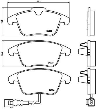 BREMBO Bremsbelagsatz, Scheibenbremse (P 85 112X)