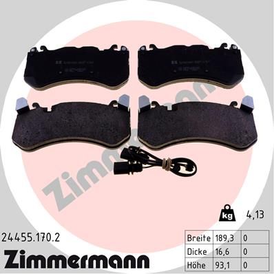 ZIMMERMANN Bremsbelagsatz, Scheibenbremse (24455.170.2)