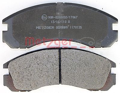 METZGER Bremsbelagsatz, Scheibenbremse (1170135)