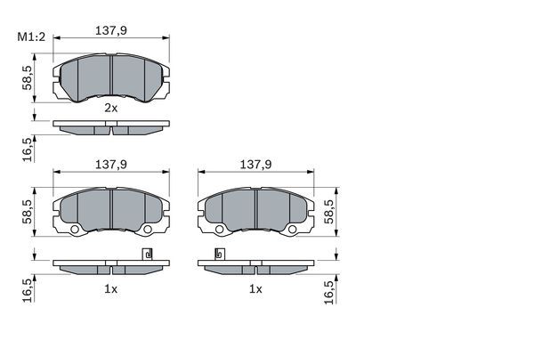 BOSCH Bremsbelagsatz, Scheibenbremse (0 986 424 760)