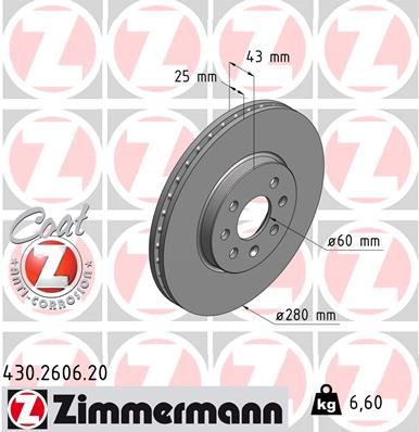 ZIMMERMANN Bremsscheibe (430.2606.20)