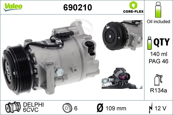 VALEO Kompressor, Klimaanlage (690210)