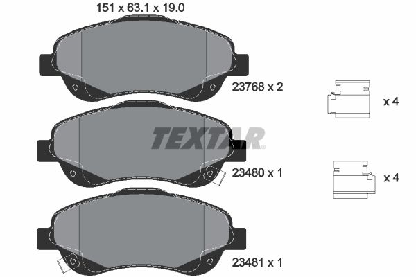 TEXTAR Bremsbelagsatz, Scheibenbremse (2376802)