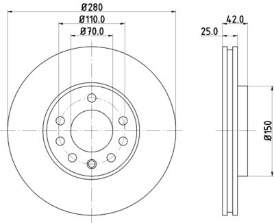 HELLA Bremsscheibe (8DD 355 127-381)
