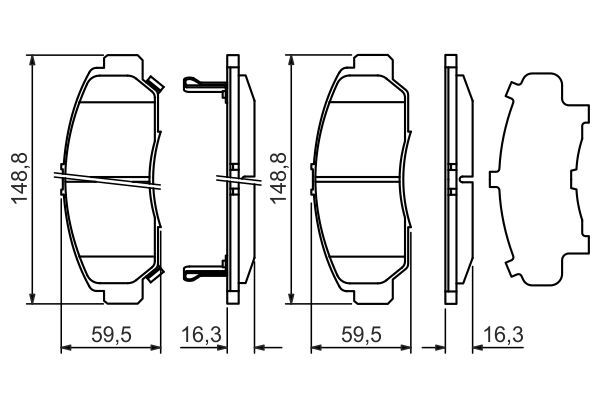 BOSCH Bremsbelagsatz, Scheibenbremse (0 986 424 722) BOSCH Bremsbelagsatz, Scheibenbremse (0 986 424 722)