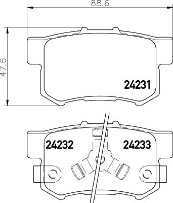 HELLA Bremsbelagsatz, Scheibenbremse (8DB 355 012-061)