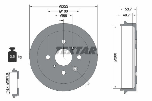 TEXTAR Bremstrommel (94026500)