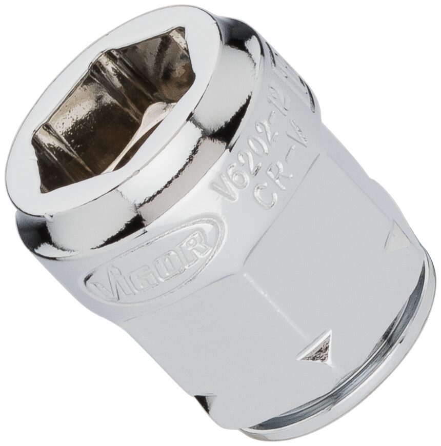 VIGOR Steckschlüssel-Einsatz ∙ superflach ∙ V6202-12 ∙ Vierkant10 mm (3/8 Zoll) ∙ Außen-Sechskant Profil ∙ 12 mm VIGOR Steckschlüssel-Einsatz ∙ superflach ∙ V6202-12 ∙ Vierkant10 mm (3/8 Zoll) ∙ Außen-Sechskant Profil ∙ 12 mm