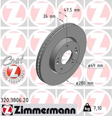 ZIMMERMANN Bremsscheibe (320.3806.20)