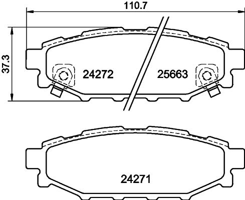 HELLA Bremsbelagsatz, Scheibenbremse (8DB 355 040-391)