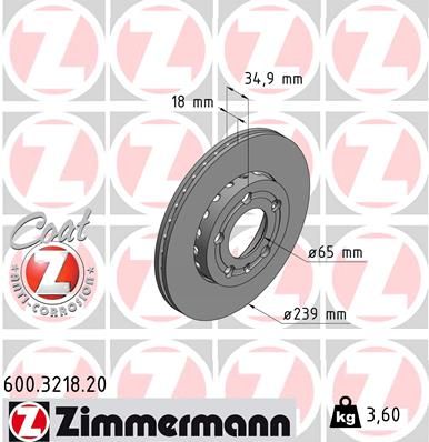 ZIMMERMANN Bremsscheibe (600.3218.20)