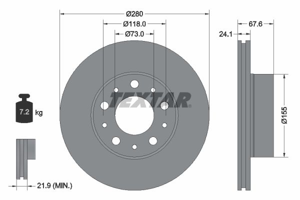 TEXTAR Bremsscheibe (92275105)